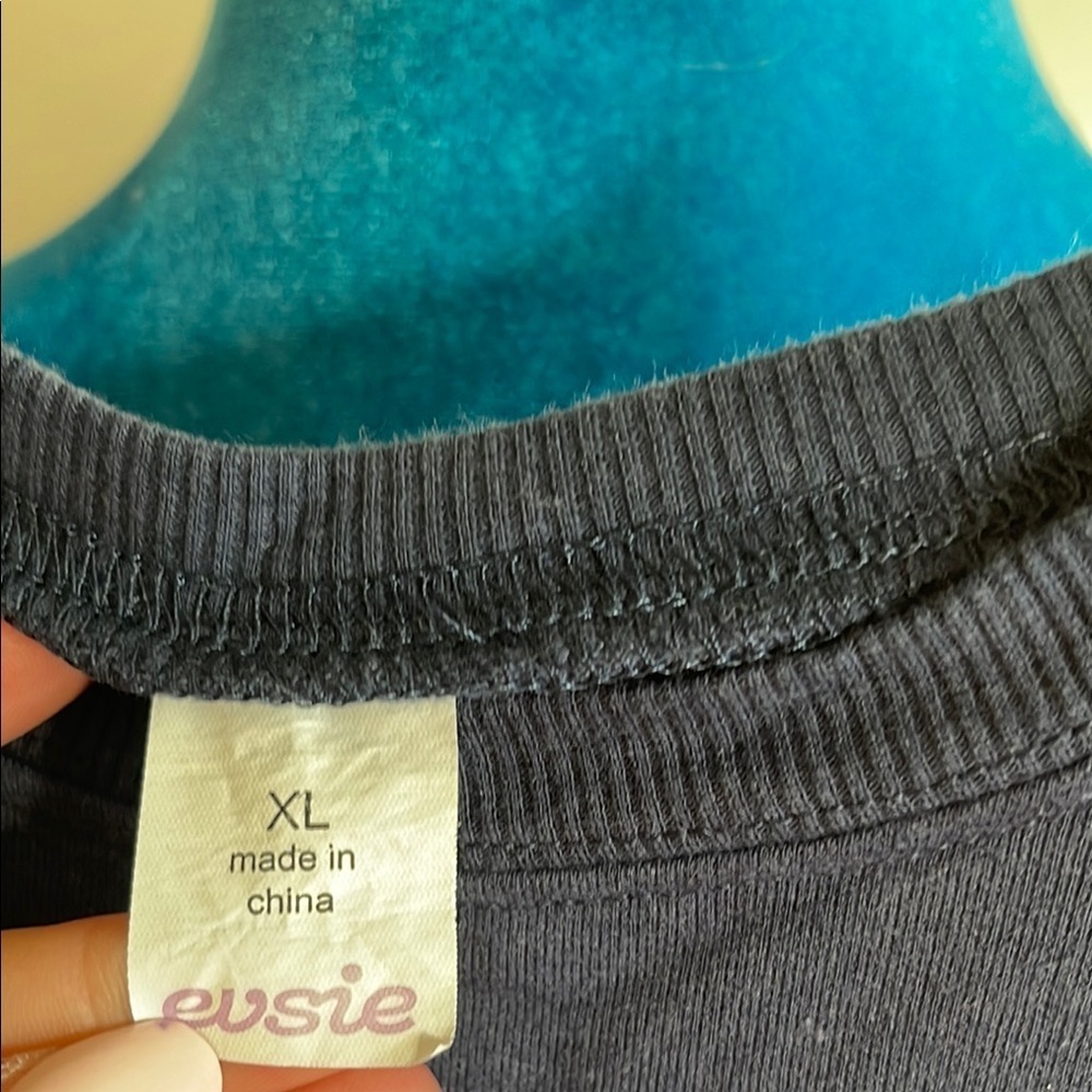 Navy Blue Kids Sweatshirt with Silver Text - Picture 2 of 5